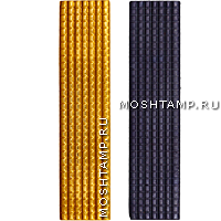 Пластинки сержантские металлические золотистого и чёрного цветов 10х45 мм для сотрудников ОВД РФ
